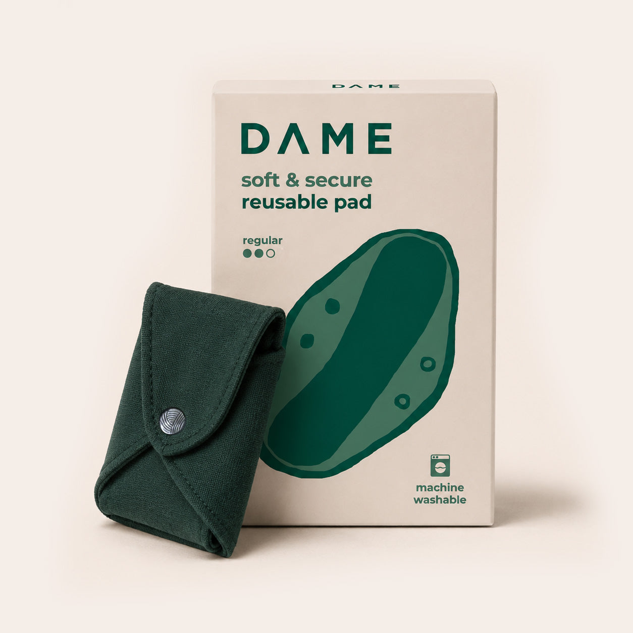 DAME Reusable Period Pads – Organic Cotton, 4 Sizes