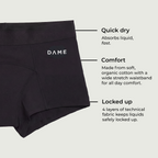 DAME Shortie Period Pants – Organic Cotton, High Waist