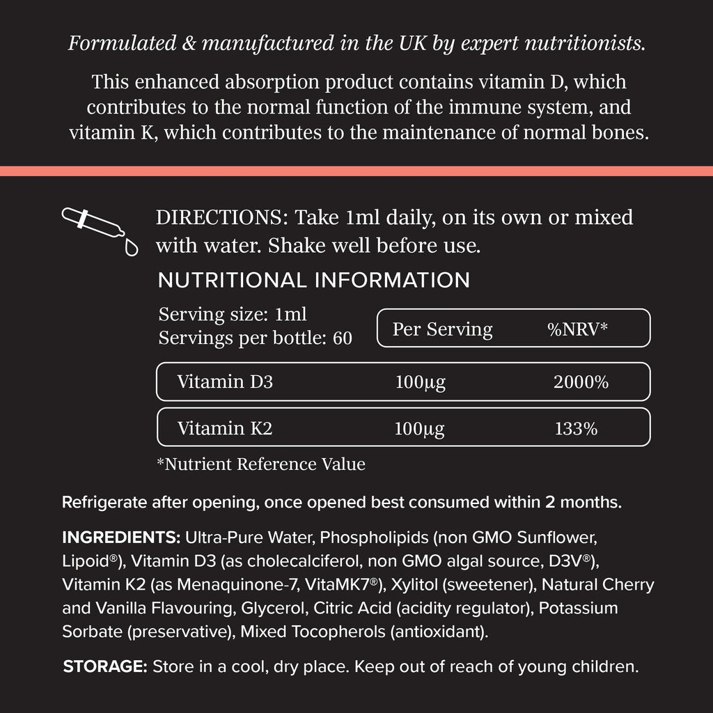 Meteron Labs Liposomal Vitamin D3 & K2 – 60ml Liquid