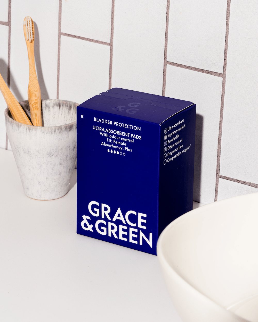 Grace & Green Organic Bladder Pads Plus – 4 Box Bundle