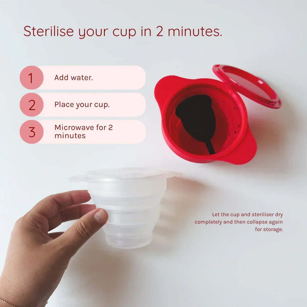 Ruby Steriliser for Faster and Safer Menstrual Cup Cleaning